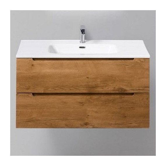 Тумба подвесная с раковиной BelBagno ETNA-900-2C-SO-RN-P 90 см, Rovere Nature, Цвет фасада: Rovere Nature фото 