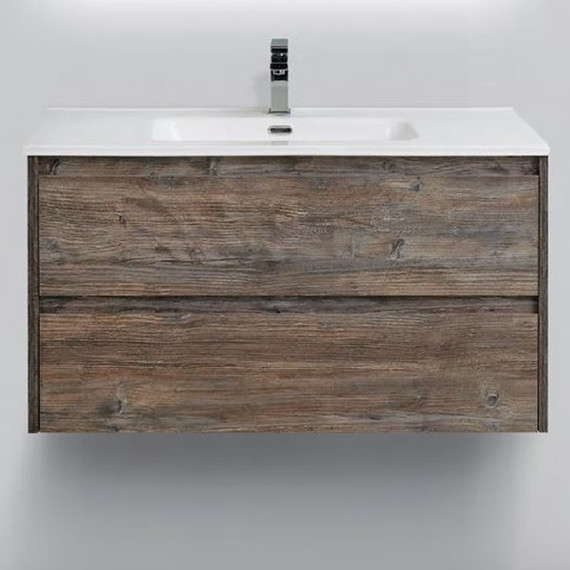 Тумба подвесная с раковиной BelBagno KRAFT-900-2C-SO-PP 90 см, Pino Pasadena фото 