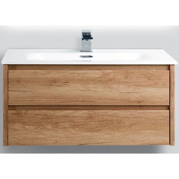 Тумба подвесная с раковиной BelBagno KRAFT-1000-2C-SO-RNN 100 см, Rovere Nebrasca Nature фото 