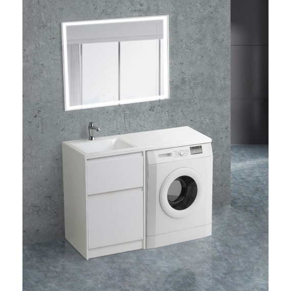 Тумба напольная с раковиной-столешницей BelBagno KRAFT-LVD-580/1200-2C-PIA-BO 120 см L, Bianco Opaco фото 2
