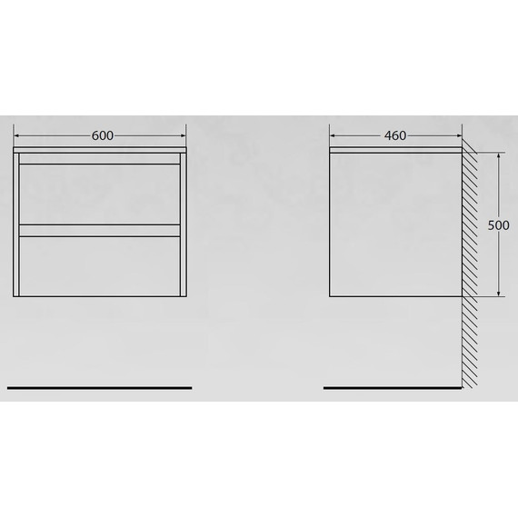 Тумба подвесная с раковиной BelBagno KRAFT-600-2C-SO-RGB 60 см, Rovere Galifax Bianco, Цвет фасада: Rovere Galifax Bianco - 4 Тумба подвесная с раковиной BelBagno KRAFT-600-2C-SO-RGB 60 см, Rovere Galifax Bianco, Цвет фасада: Rovere Galifax Bianco фото 4