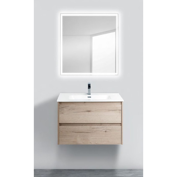 Тумба подвесная с раковиной BelBagno KRAFT-700-2C-SO-RGB 70 см, Rovere Galifax Bianco фото 2