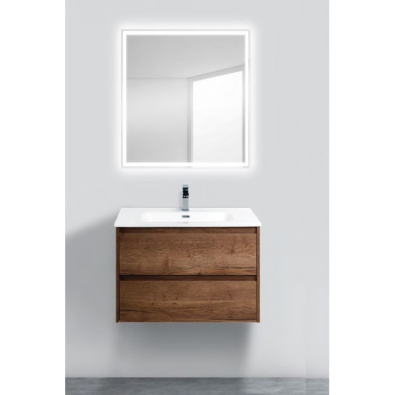 Тумба подвесная с раковиной BelBagno KRAFT-700-2C-SO-RT 70 см, Rovere Tabacco фото 2