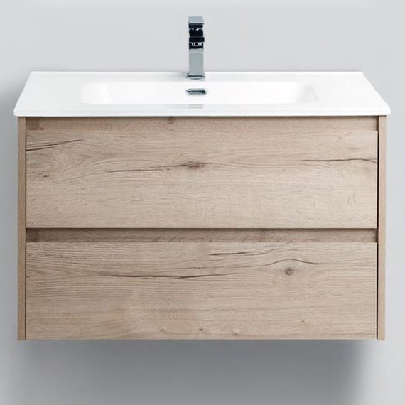 Тумба подвесная с раковиной BelBagno KRAFT-800-2C-SO-RGB 80 см, Rovere Galifax Bianco фото 