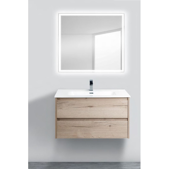 Тумба подвесная с раковиной BelBagno KRAFT-900-2C-SO-RGB 90 см, Rovere Galifax Bianco фото 2