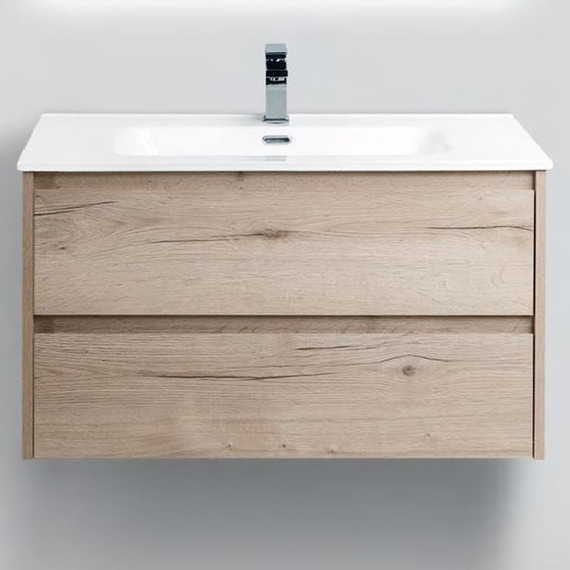 Тумба подвесная с раковиной BelBagno KRAFT-900-2C-SO-RGB 90 см, Rovere Galifax Bianco фото 