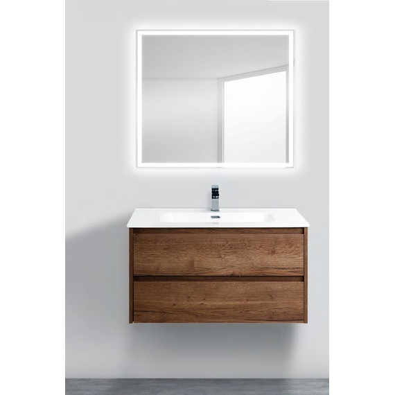 Тумба подвесная с раковиной BelBagno KRAFT-900-2C-SO-RT 90 см, Rovere Tabacco фото 2
