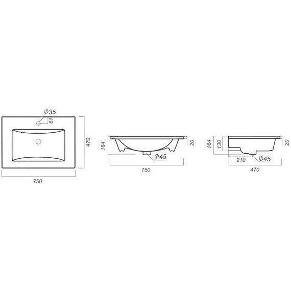 Тумба напольная с раковиной Стиль Дина 75 см, белый - 5 Тумба напольная с раковиной Стиль Дина 75 см, белый фото 5