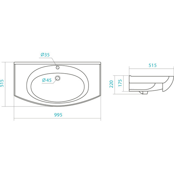 Тумба напольная с раковиной Стиль Коралл-100 см, белый - 5 Тумба напольная с раковиной Стиль Коралл-100 см, белый фото 5