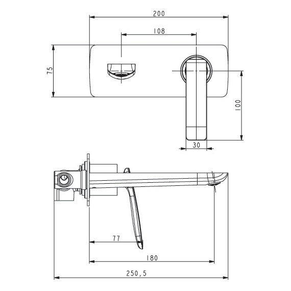 Смеситель для раковины настенный Timo Helmi 4071/00-16SM, хром/белый фото 3