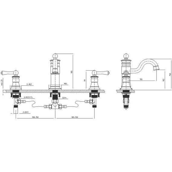 Смеситель для раковины Timo Adelia 6021/04F, черный антик - 5 Смеситель для раковины Timo Adelia 6021/04F, черный антик фото 5