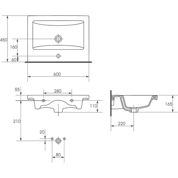 Тумба подвесная с раковиной Cersanit Lara 60 см 64133, 2 ящика, белый - 13 Тумба подвесная с раковиной Cersanit Lara 60 см 64133, 2 ящика, белый фото 13