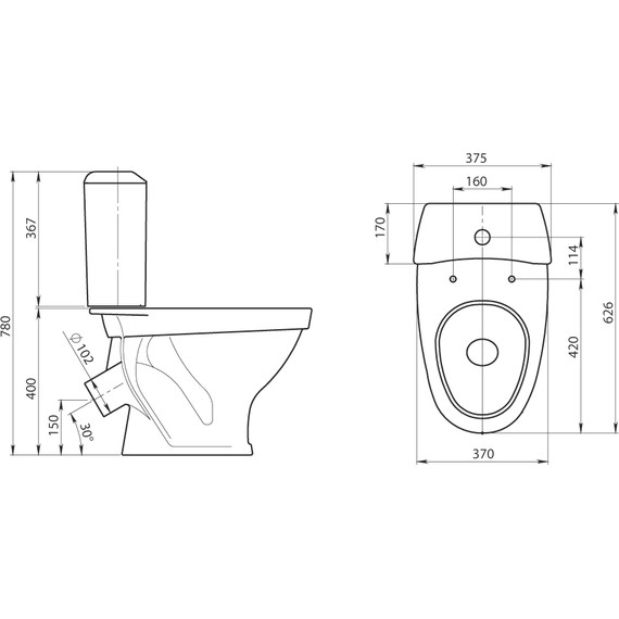 Унитаз-компакт Santeri Вест 1.P201.8.S00.00B.F с крышкой полипропилен - 4 Унитаз-компакт Santeri Вест 1.P201.8.S00.00B.F с крышкой полипропилен фото 4