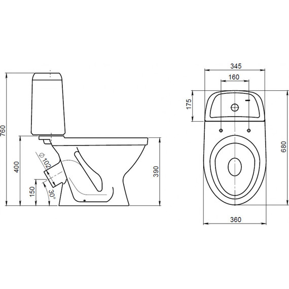Унитаз-компакт Santeri Прайм 1.P205.4.S00.00B.F с крышкой полипропилен - 2 Унитаз-компакт Santeri Прайм 1.P205.4.S00.00B.F с крышкой полипропилен фото 2