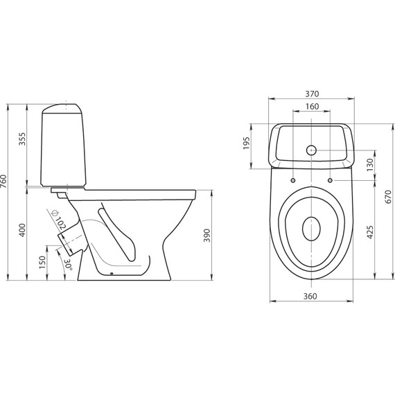 Унитаз-компакт Santeri Соната 1.P201.2.S00.00B.F с крышкой полипропилен фото 5