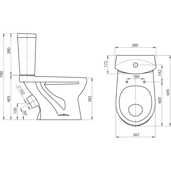 Унитаз-компакт Santeri Ультра 1.P401.3.S00.00B.F с крышкой полипропилен фото 3