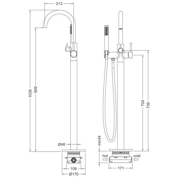 Смеситель для ванны Timo Saona 2310/03Y-CR, черный фото 3