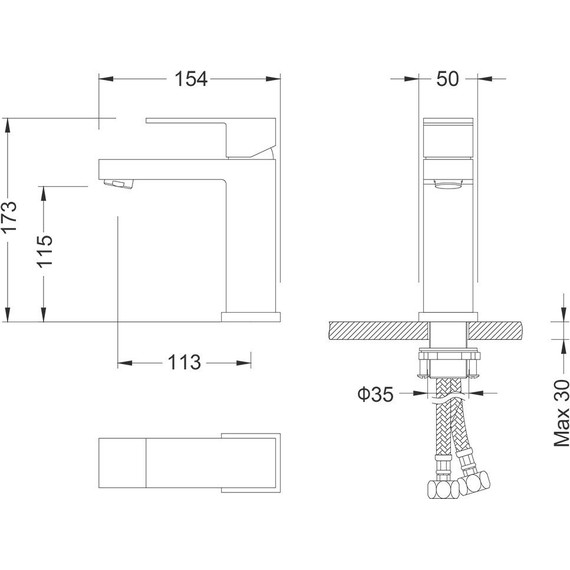 Смеситель для раковины Timo Selene 2061/03F, черный фото 4