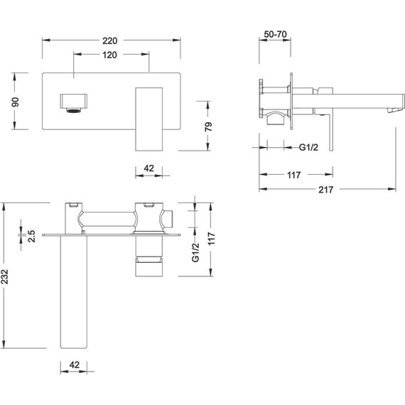 Смеситель для раковины настенный Timo Selene 2071/00SM фото 2
