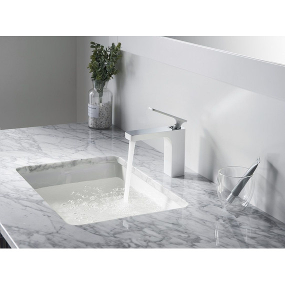 Смеситель для раковины Timo Torne 4361/00-16F, хром/белый - 4 Смеситель для раковины Timo Torne 4361/00-16F, хром/белый фото 4