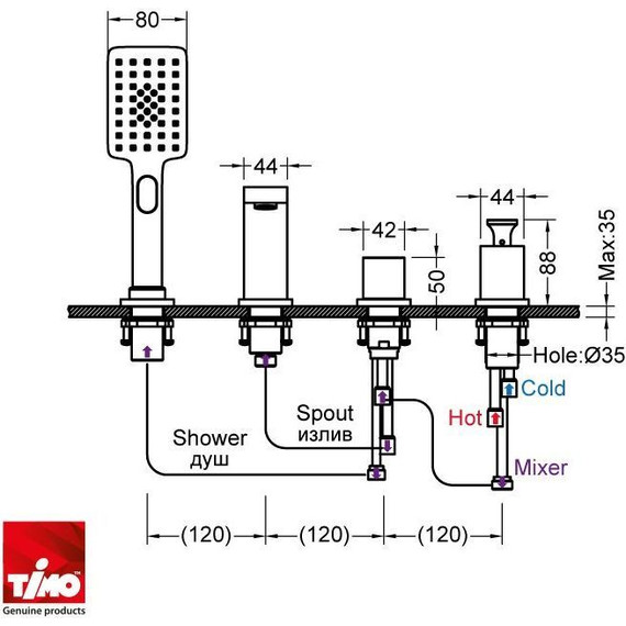 Смеситель для ванны Timo Torne 4330/00Y - 8 Смеситель для ванны Timo Torne 4330/00Y фото 8