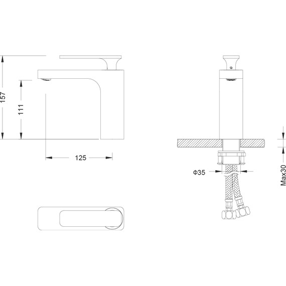 Смеситель для раковины Timo Torne 4361/03F, черный - 5 Смеситель для раковины Timo Torne 4361/03F, черный фото 5