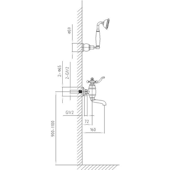 Смеситель для ванны Timo Lina 7034/02Y, антик фото 3