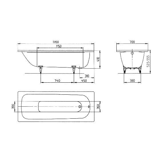 Ванна стальная Kaldewei Saniform Plus 170х70 см mod. 363-1 111800010001 фото 9