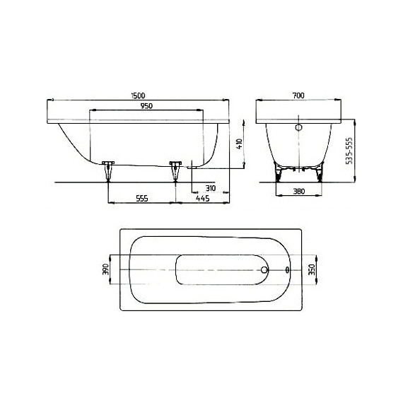 Ванна стальная Kaldewei Saniform Plus 150х70 см mod. 361-1 111600010001 фото 9