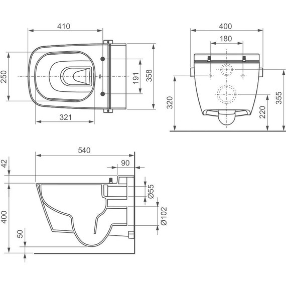 Унитаз-биде подвесной безободковый TECEone 9700200 фото 18