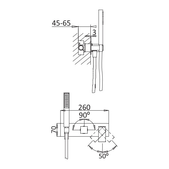 Смеситель для душа Cezares PORTA-VDM2-01, Цвет производителя: хром - 2 Смеситель для душа Cezares PORTA-VDM2-01, Цвет производителя: хром фото 2