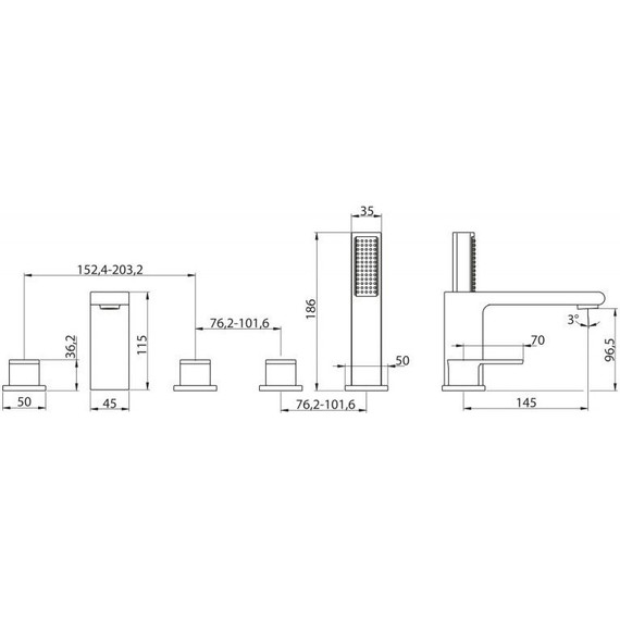 Смеситель для ванны BelBagno Terra TER-VI5-CRM фото 2