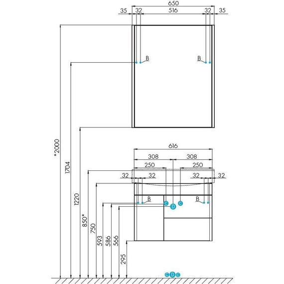 Тумба подвесная с раковиной Акватон Беверли 65 см 1A2353K0BV010, белый - 12 Тумба подвесная с раковиной Акватон Беверли 65 см 1A2353K0BV010, белый фото 12