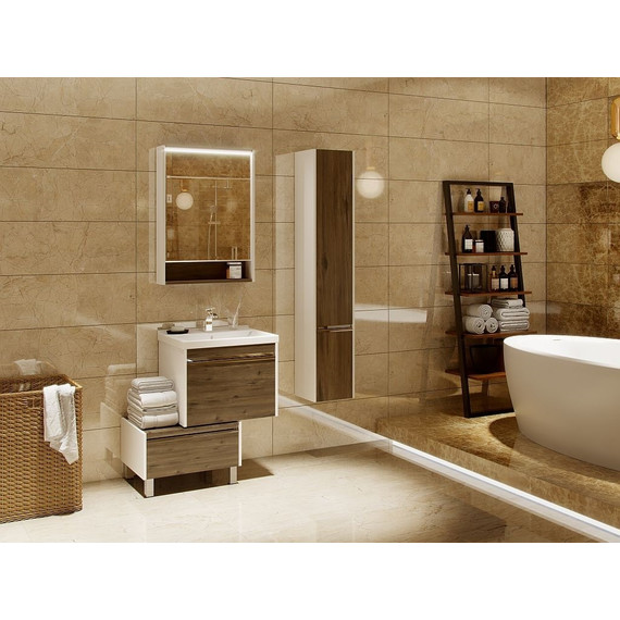 Пенал подвесной Акватон Капри 30 см 1A230503KPDBR, белый/таксония темная фото 5