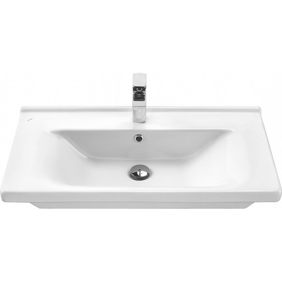 Тумба подвесная с раковиной Акватон Капри 80 см 1A2302K1KPDB0, белый/таксония темная фото 6