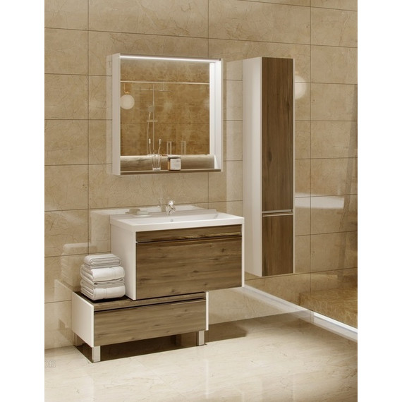 Пенал подвесной Акватон Капри 30 см 1A230503KPDBR, белый/таксония темная фото 6