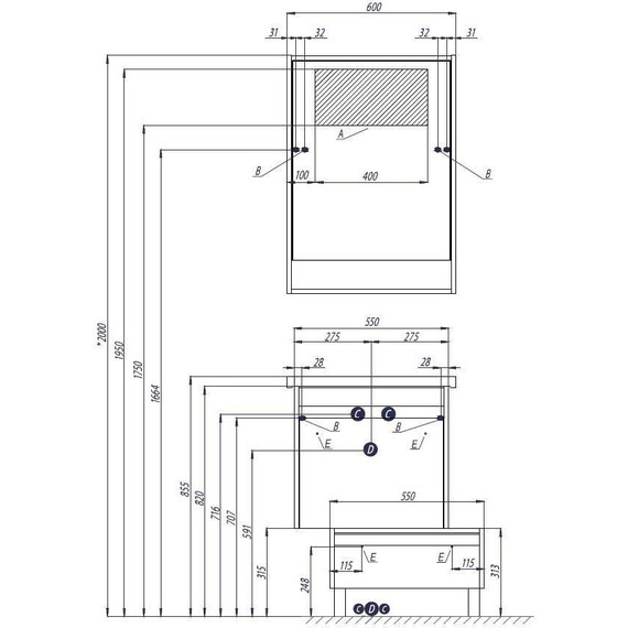Комод напольный Акватон Капри 55 см 1A231003KP010, белый фото 6