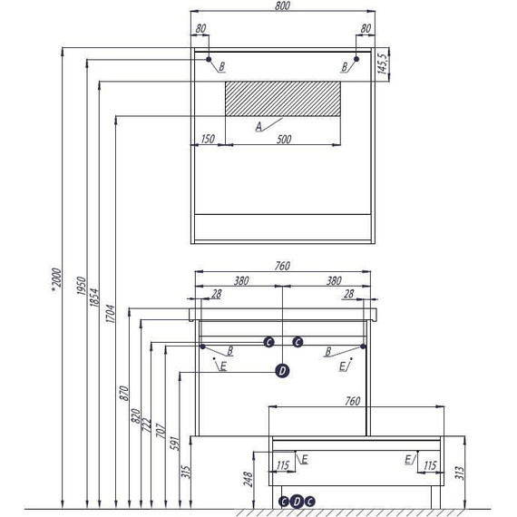 Комод напольный Акватон Капри 80 см 1A231103KPDA0, белый/бетон пайн фото 3