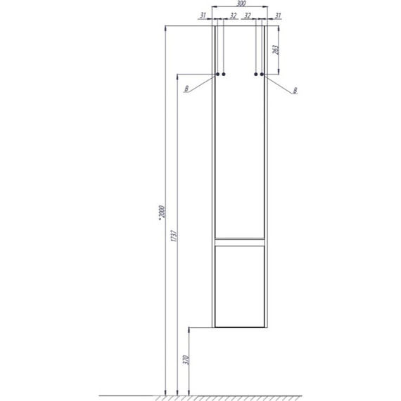 Пенал подвесной Акватон Капри 30 см 1A230503KPDAL, белый/бетон пайн фото 5