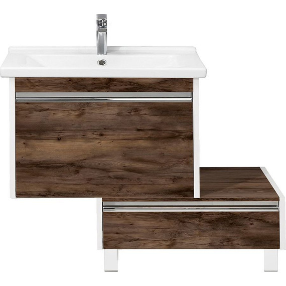 Комод напольный Акватон Капри 80 см 1A231103KPDB0, белый/таксония темная фото 2