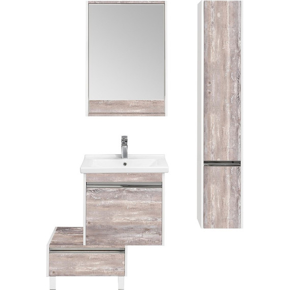 Пенал подвесной Акватон Капри 30 см 1A230503KPDAR, белый/бетон пайн фото 4