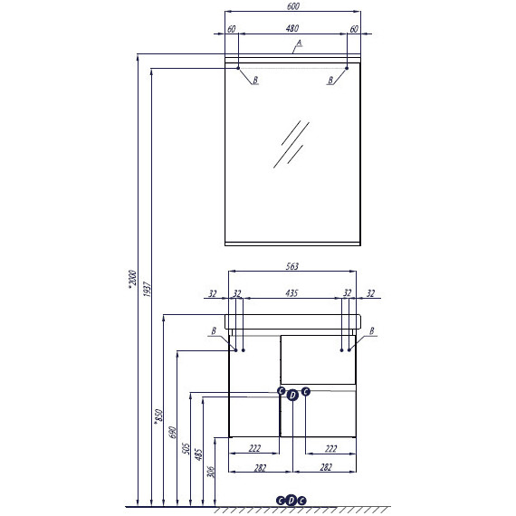 Зеркало Акватон Рене 60 см 1A222302NR010, белый - 3 Зеркало Акватон Рене 60 см 1A222302NR010, белый фото 3