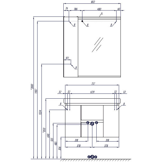 Зеркало-шкаф Акватон Рене 80 см 1A222502NRC80, белый/грецкий орех фото 5