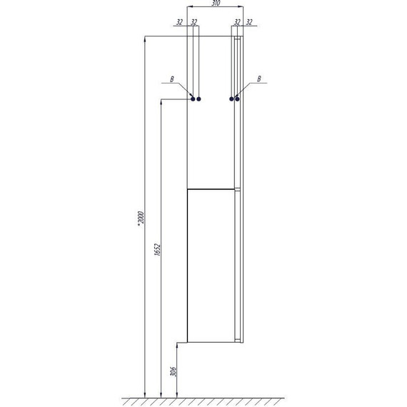Пенал подвесной Акватон Рене 31 см 1A222003NRC80, белый/грецкий орех фото 8