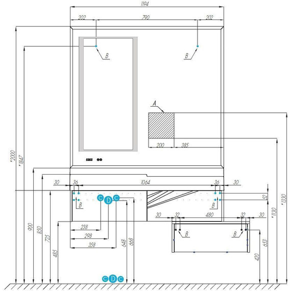 Модуль подвесной Акватон Сакура 100 см 1A234803SKW80, белый/ольха наварра - 3 Модуль подвесной Акватон Сакура 100 см 1A234803SKW80, белый/ольха наварра фото 3