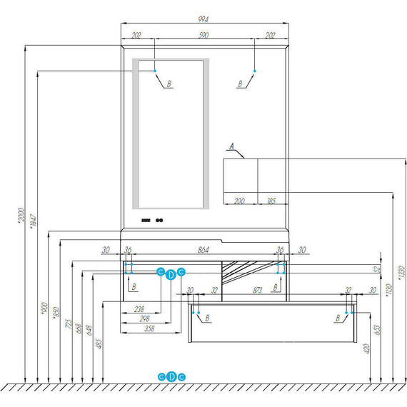 Тумба подвесная с раковиной Акватон Сакура 100 см 1A2349K1SKW80, белый/ольха наварра - 6 Тумба подвесная с раковиной Акватон Сакура 100 см 1A2349K1SKW80, белый/ольха наварра фото 6