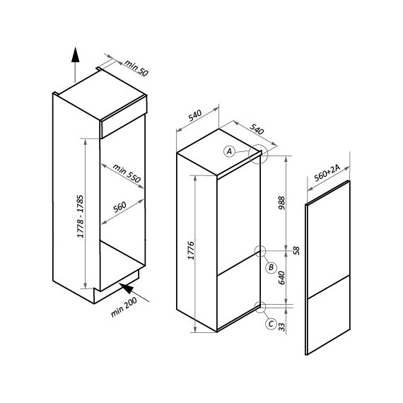 Встраиваемый двухкамерный холодильник Maunfeld MBF177NFFW - 13 Встраиваемый двухкамерный холодильник Maunfeld MBF177NFFW фото 13