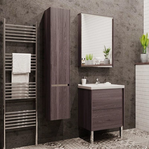 Пенал подвесной Акватон Стоун 30 см 1A228403SXC80, грецкий орех фото 5