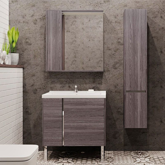 Пенал подвесной Акватон Стоун 30 см 1A228403SXC80, грецкий орех фото 6