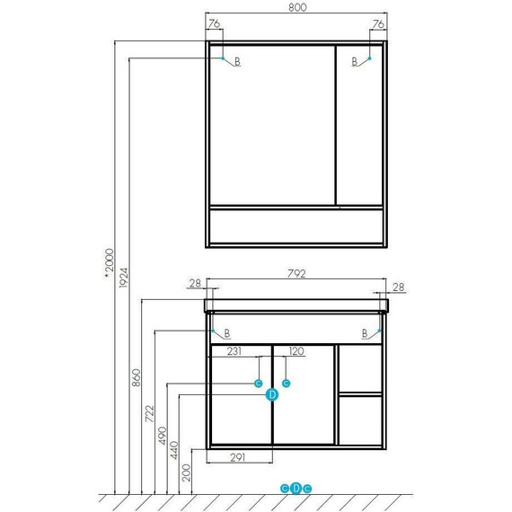 Тумба подвесная с раковиной Акватон Флай 80 см 1A2374K0FAX10, белый/дуб крафт - 7 Тумба подвесная с раковиной Акватон Флай 80 см 1A2374K0FAX10, белый/дуб крафт фото 7